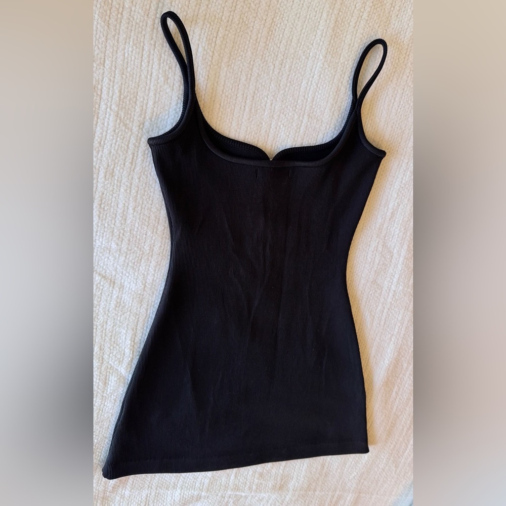 MACH & MACH Crystal Bow Ribbed Black Mini Dress - Picture 13 of 16